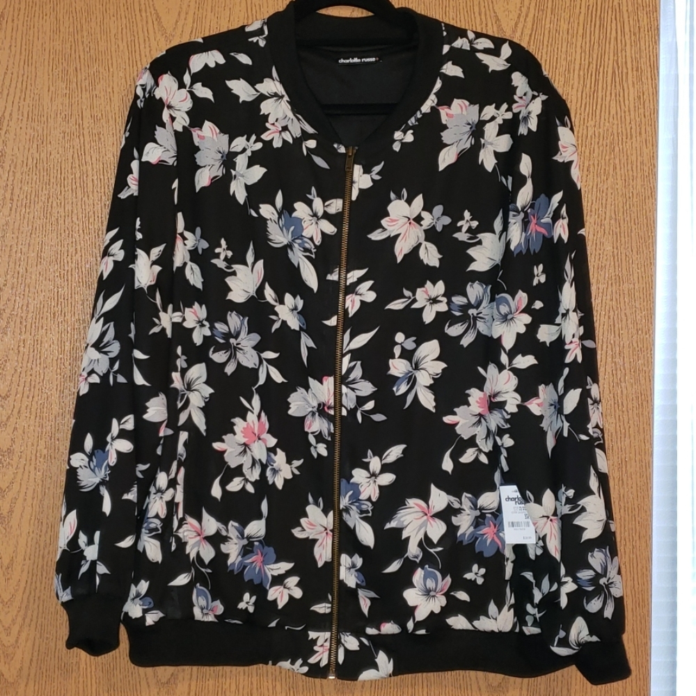 NWT floral bomber jacket